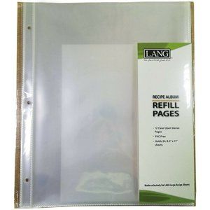 Lang Co. Large Recipe Album Full 12 Clear Pages REFILL NIP